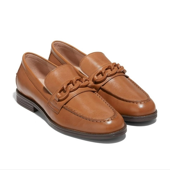 Cole Haan Shoes - $150 Cole Haan Womens Stassi Chain Loafer Leather  Brown Size 10.5 B New